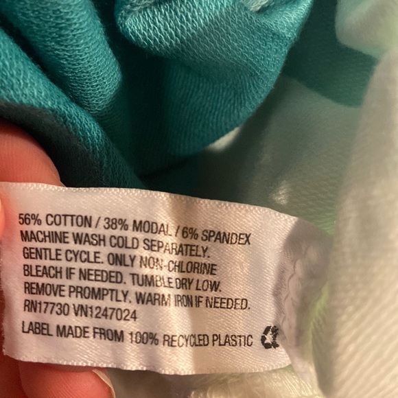 Joy Lab Cropped Fitted Sweatshirt Spruce White Ombre XS - Picture 4 of 10